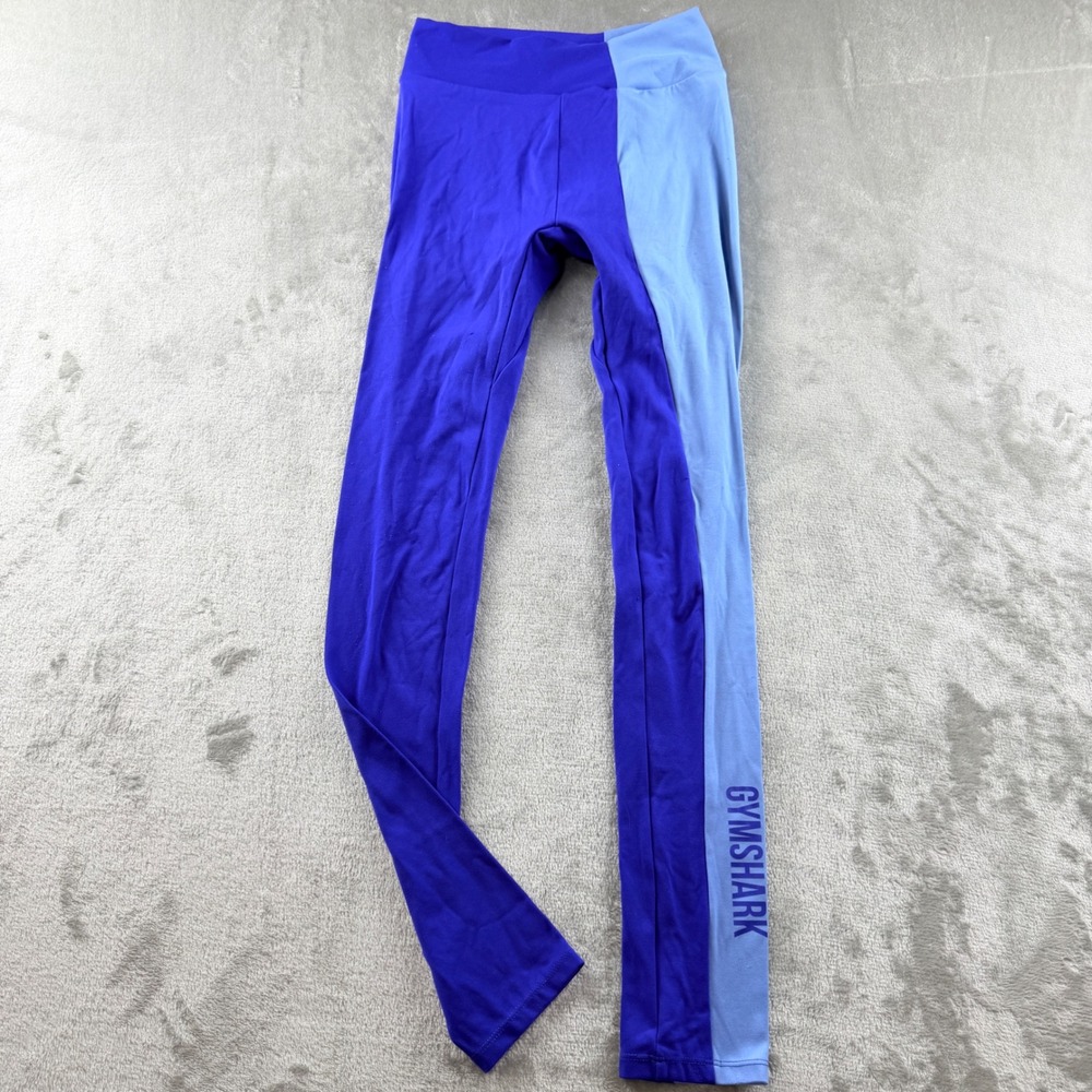 Gymshark Women's Small Colorblock Leggings Blue Purple Activewear Yoga Pants